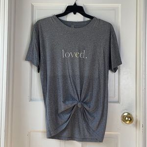 ‘Loved’ Knotted T-shirt